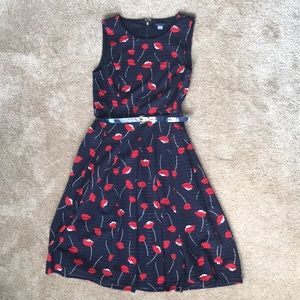 Tommy Hilfiger - Navy dress with red flowers 👗🤗